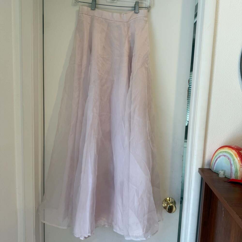 Donna Gray 100% Silk Organza Pink Maxi Skirt